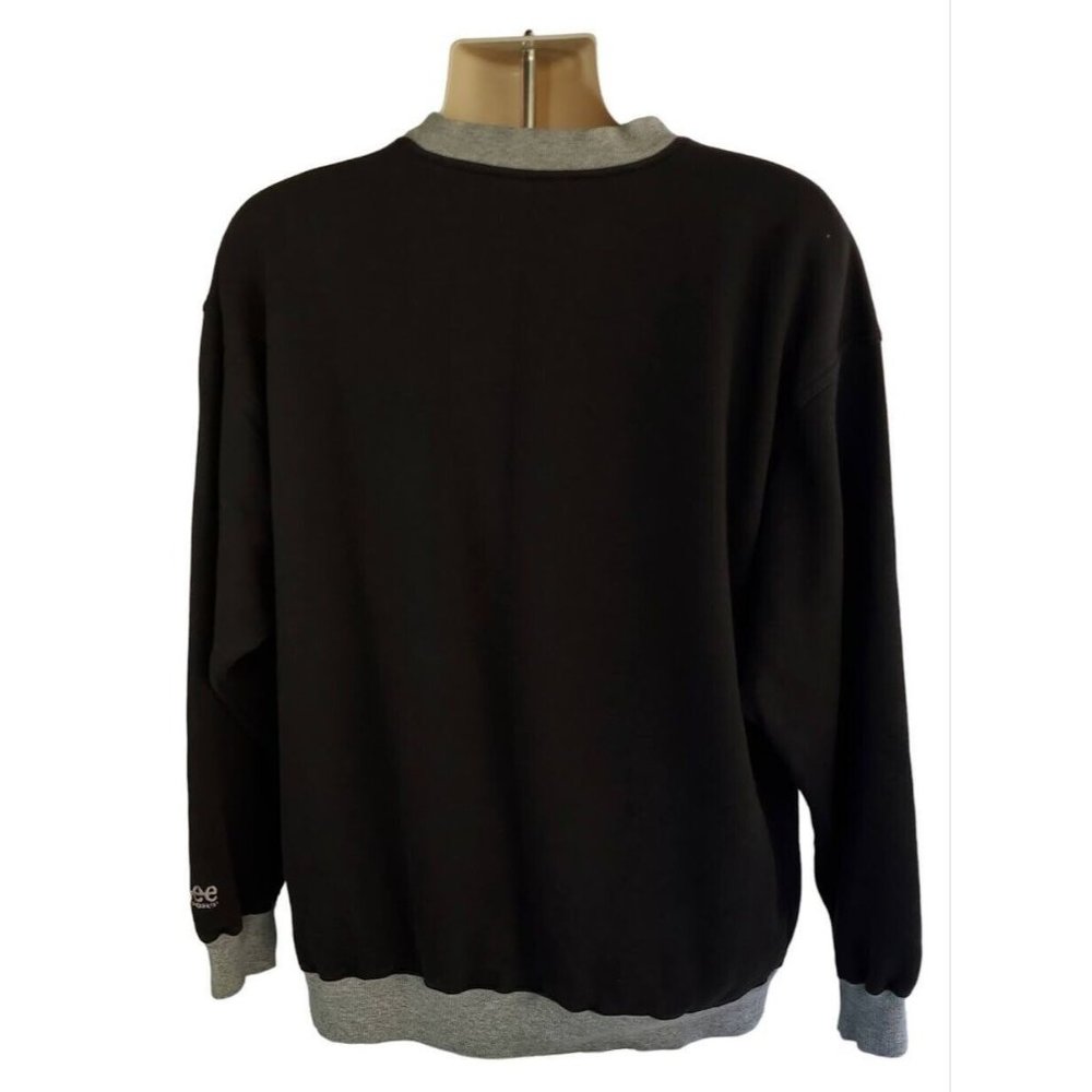 Lee Sport XL NFL Oakland Raiders Crewneck Black Sweatshirt AFC Vintage 1990's - Picture 3 of 5